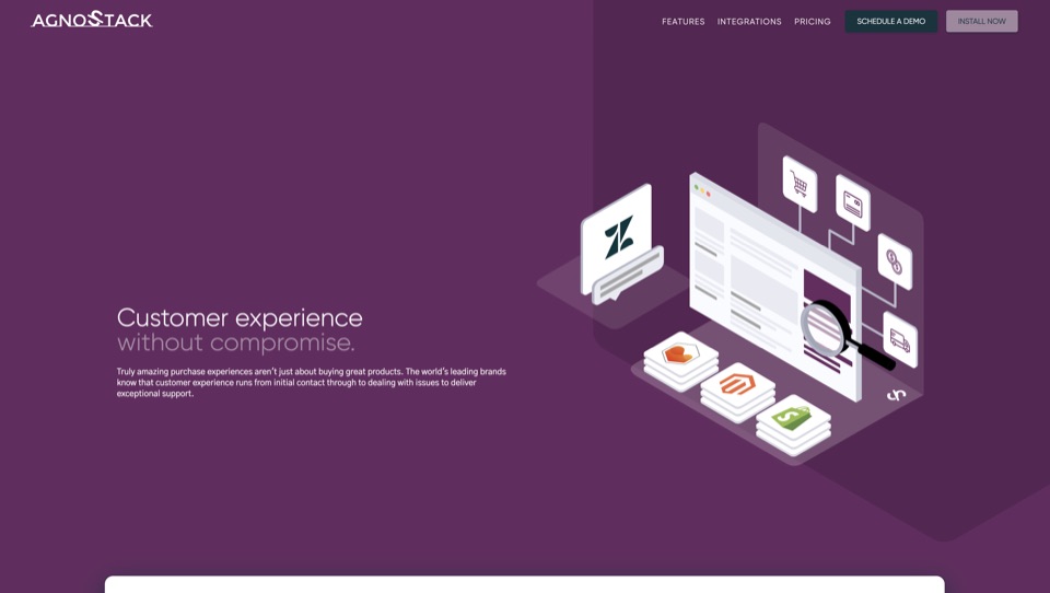 Screenshot of agnoStack Marketing Website