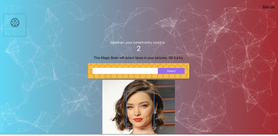 Screenshot of Face Recognition App