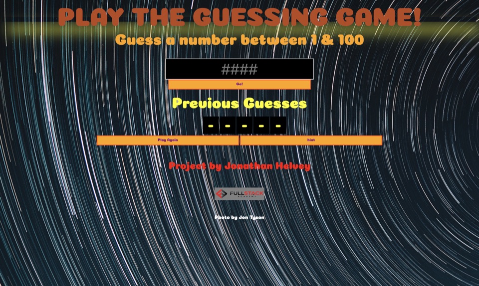 Screenshot of Guessing Game