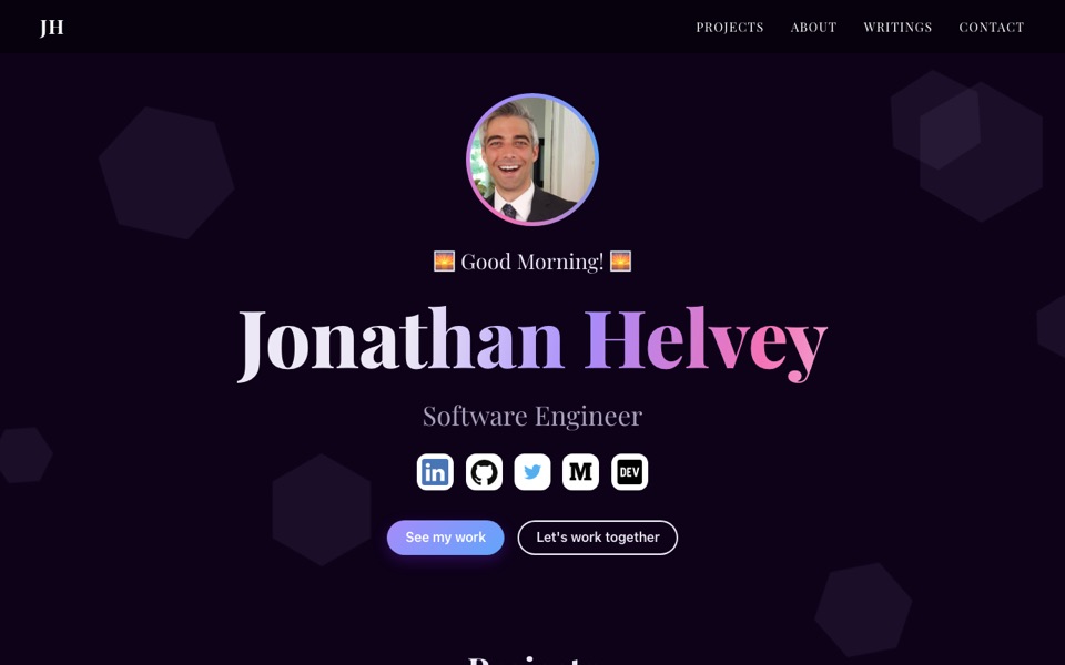 Screenshot of This Portfolio